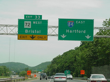bristol ct highway sign